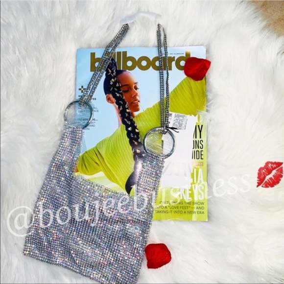 ZARA BNWT Metallic Mesh Beaded Bucket Bag with Chain Shoulder Strap - Picture 4 of 8